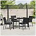 Set da Pranzo per Giardino 5 pcs Nero Poly Rattan - Foto miniatura 4