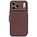 Custodia A Libro Per Iphone 17 Pro Max Magsafe In Pelle Con Cover Staccabile, Marrone - Foto miniatura 1