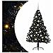 Albero di Natale artificiale con luci integrate Nero 120 cm PVC - Foto miniatura 1