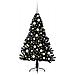 Albero di Natale artificiale con luci integrate Nero 120 cm PVC - Foto miniatura 3