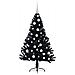 Albero di Natale artificiale con luci integrate Nero 120 cm PVC - Foto miniatura 4