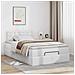 Struttura Letto Pouf con Materasso Bianco 120x190 cm Similpelle - Foto miniatura 3