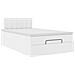 Struttura Letto Pouf con Materasso Bianco 120x190 cm Similpelle - Foto miniatura 6