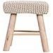 Sgabello In Cotone Intrecciato E Legno Bianco 26x39x44h Cm - Foto miniatura 2