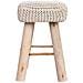 Sgabello In Cotone Intrecciato E Legno Bianco 26x39x44h Cm - Foto miniatura 4
