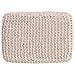 Sgabello In Cotone Intrecciato E Legno Bianco 26x39x44h Cm - Foto miniatura 6