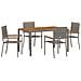 Set da Pranzo per Giardino 5 pcs Grigio polyrattan - Foto miniatura 1