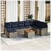 Set Divano da Giardino con cuscino 9 pcs Grigio Poly Rattan - Foto miniatura 2