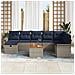 Set Divano da Giardino con cuscino 9 pcs Grigio Poly Rattan - Foto miniatura 3
