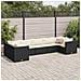 Set Salotto da Giardino con Cuscini 7pz Nero Polyrattan - Foto miniatura 2