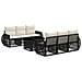 Set Divano da Giardino 7 pz Nero e Bianco Crema polyrattan - Foto miniatura 1