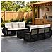 Set Divano da Giardino 7 pz Nero e Bianco Crema polyrattan - Foto miniatura 10