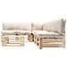 Set Divani Da Giardino Pallet 4pz Con Cuscini Sabbia Legno Fsc - Foto miniatura 2