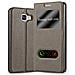 Custodia Compatibile Con Samsung Galaxy A3 2016 In Bruno Pietra - Coperchio Protettivo Con Chiusura Magnetica, Funzione Stand E 2 Finestre Di Visualizzazione - Foto miniatura 1