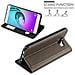 Custodia Compatibile Con Samsung Galaxy A3 2016 In Bruno Pietra - Coperchio Protettivo Con Chiusura Magnetica, Funzione Stand E 2 Finestre Di Visualizzazione - Foto miniatura 6