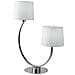 Lampada Da Tavolo Twin Con Paralume, Cromo, Bianco, E27 - Foto miniatura 1