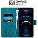 Custodia Compatibile Con Apple Iphone 12 Pro Max (6,7"" Zoll) In Blu Fiore - Coperchio Protettivo In Design Floreale Con Chiusura Magnetica, Funzione Stand E Slot Per Carte - Foto miniatura 3