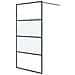 Parete Doccia Walk In Nera 100x195cm Vetro Semi Smerigliato Esg - Foto miniatura 2