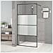 Parete Doccia Walk In Nera 100x195cm Vetro Semi Smerigliato Esg - Foto miniatura 1