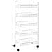 Carrello Da Cucina Con 5 Ripiani Bianco 46x26x105 Cm In Ferro - Foto miniatura 2