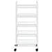 Carrello Da Cucina Con 5 Ripiani Bianco 46x26x105 Cm In Ferro - Foto miniatura 3
