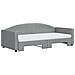 Divano Letto Estraibile Materassi Grigio Chiaro 90x200 Tessuto - Foto miniatura 4