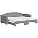 Divano Letto Estraibile Materassi Grigio Chiaro 90x200 Tessuto - Foto miniatura 1