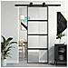 Porta Scorrevole Nera 76x205 Cm In Vetro Temperato E Alluminio - Foto miniatura 1