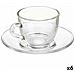 Tazza Con Piatto Trasparente Vetro 85 Ml (6 Unità) - Foto miniatura 1