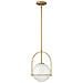 Sospensione Industrial Nordica Somerset Acciaio Ottone Antico 1 Luce E27 - Foto miniatura 1