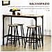 Set Da Bar 5 Pezzi Con Tavolo Alto E 4 Sgabelli Stile Industriale, Marrone E Nero - Foto miniatura 2