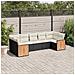 Set Divani Da Giardino Con Cuscini 7pz Nero Polyrattan - Foto miniatura 3