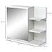 Specchiera Bagno a Parete con Anta e 3 Ripiani Laterali in Legno, 60x18x50cm, Bianco - Foto miniatura 2