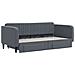 Divano Letto Estraibile Cassetti Grigio Scuro 90x190cm Velluto - Foto miniatura 3