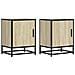 Comodini 2pz Rovere Sonoma 40x31x50cm Legno Multistrato Metallo - Foto miniatura 2