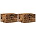 Comodini A Muro 2 Pz Legno Antico 34x30x20 Cm - Foto miniatura 2