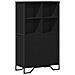 Credenza Nera 79,5x35,5x137,5 Cm In Truciolato - Foto miniatura 2