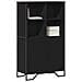 Credenza Nera 79,5x35,5x137,5 Cm In Truciolato - Foto miniatura 1