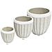 Set 3 Vaso Decorativo Moderno Per Fiori In Cemento Design Modello Grain - Foto miniatura 2