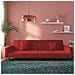 Divano Letto a 2 Posti con 2 Cuscini Rosso Vino in Velluto - Foto miniatura 2