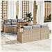 Set da Pranzo da Giardino 7 Pezzi con Cuscini Beige Rattan Poliestere Acacia - Foto miniatura 2