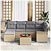 Set Divano da Giardino 7 Pezzi con Cuscini Beige Polyrattan Acacia - Foto miniatura 3
