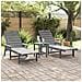 Set Lounge da Giardino 3 Pezzi  Grigio Chiaro HDPE, Lettino da Sole  Grigio Chiaro 53x162x98.5 cm HDPE, Tavolo Laterale Adirondack  Grigio Chiaro 38x38x45 cm HDPE - Foto miniatura 4
