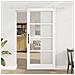 Porta Scorrevole con Set Hardware 'ORKDAL'Legno Massello Bianco e Vetro - Foto miniatura 2