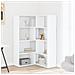 Libreria Angolare 4Ripiani Bianca 85x85x140cm Legno Multistrato - Foto miniatura 3