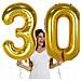 Palloncino Foil Numero 0 Compleanno Anniversario Oro 80 Cm - Foto miniatura 3