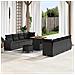 Set Divano da Giardino 11 pcs Nero Poly Rattan - Foto miniatura 2