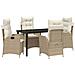 Set da Pranzo per Giardino 5 pcs Beige polyrattan - Foto miniatura 1
