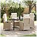 Set da Pranzo per Giardino 5 pcs Beige polyrattan - Foto miniatura 2