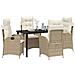 Set da Pranzo per Giardino 5 pcs Beige polyrattan - Foto miniatura 3